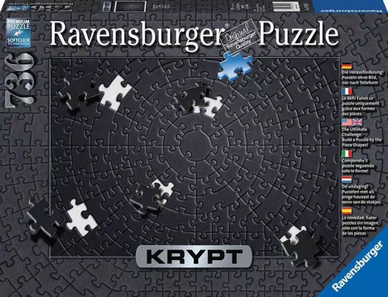 Ravensburger Puzzle 736 Teile – Krypt Black