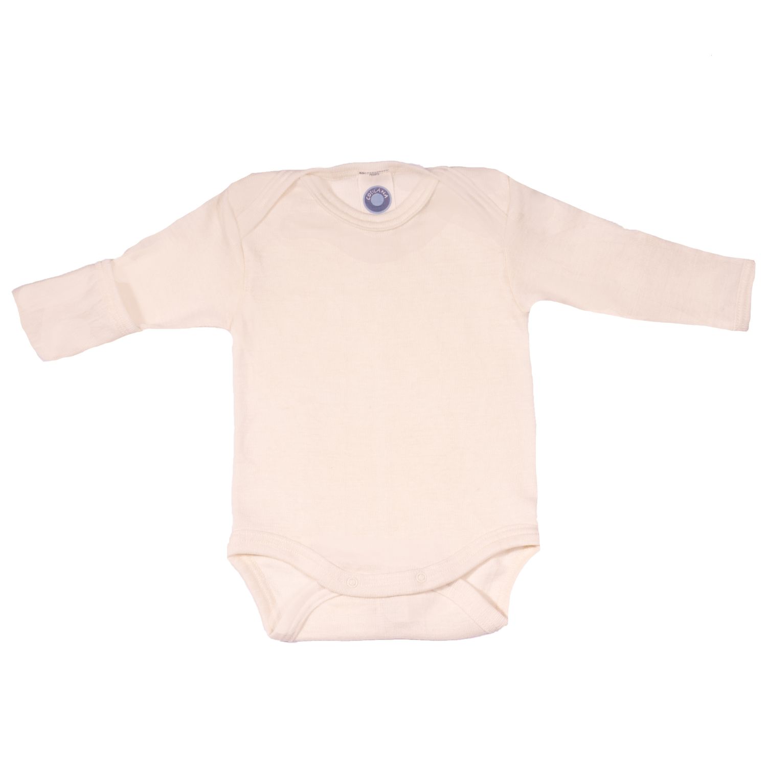 Cosilana Baby-Body mit Kratzschutz (Langarm) aus Wolle/Seide