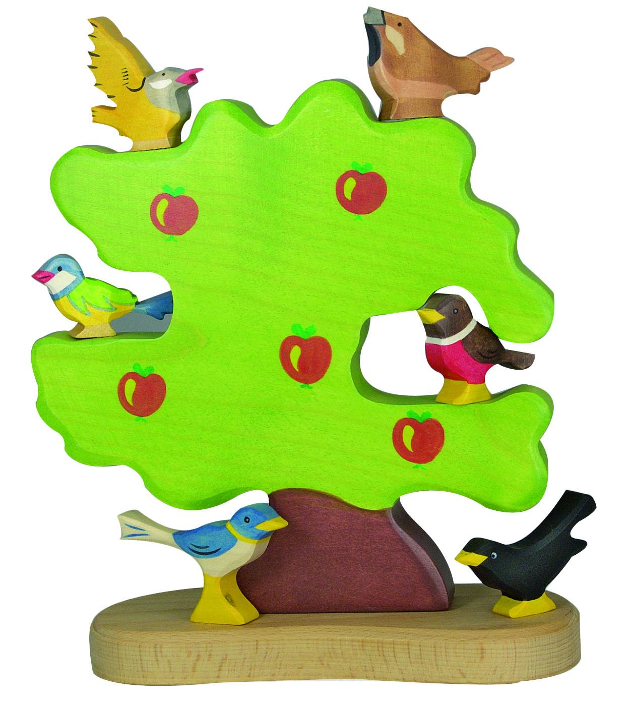 Holztiger Apfelbaum für Vögel