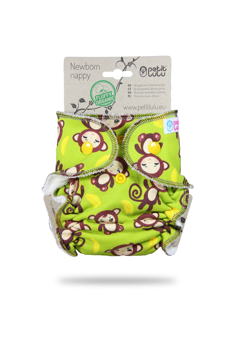 Petit Lulu Höschenwindel Fluffy Organic für Neugeborene Petit Lulu Muster: Monkey Business